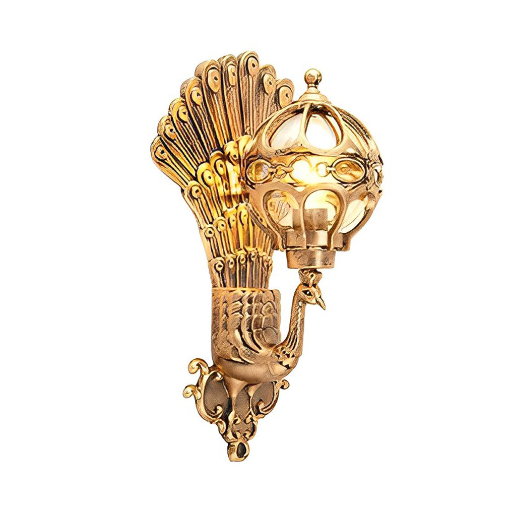 Peacock Wall Light Waterproof Retro European – Die-Cast Aluminum Outdoor Sconce for Garden & Entryway