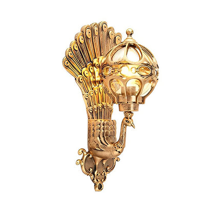 Peacock Wall Light Waterproof Retro European – Die-Cast Aluminum Outdoor Sconce for Garden & Entryway