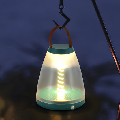 Spiral LED Outdoor Table Lamp – Battery-Powered Rechargeable Portable Patio Light with Touch Control