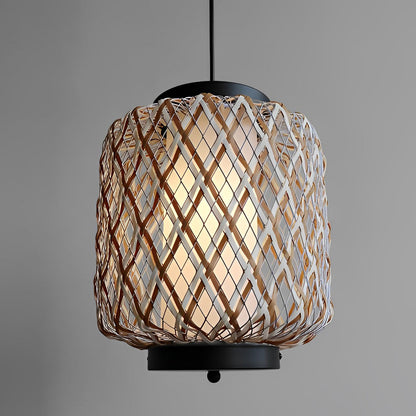 Hanging Lantern Lamp Woven Rural Modern Outdoor Pendant Light