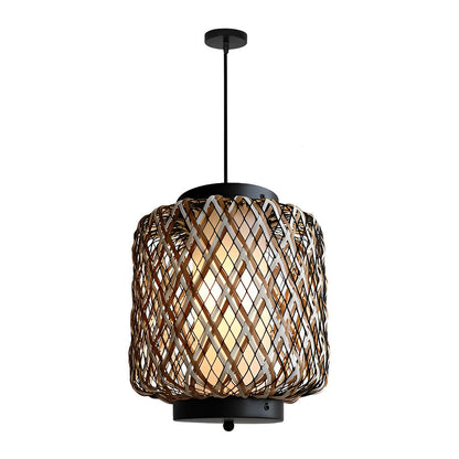 Hanging Lantern Lamp Woven Rural Modern Outdoor Pendant Light