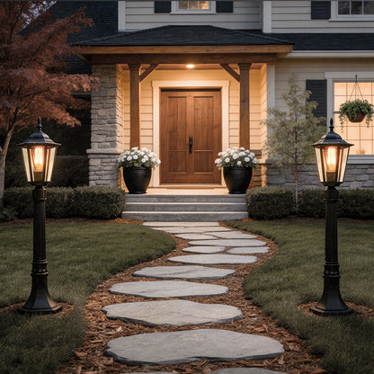 Hexagon Path Light Elegant Traditional Black Waterproof LED Light