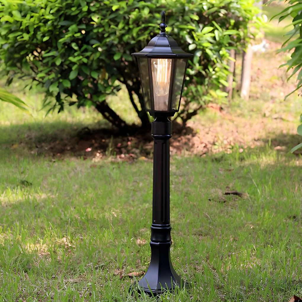 Hexagon Path Light Elegant Traditional Black Waterproof LED Light