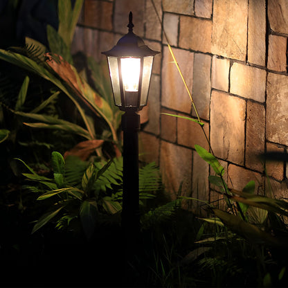 Hexagon Path Light Elegant Traditional Black Waterproof LED Light