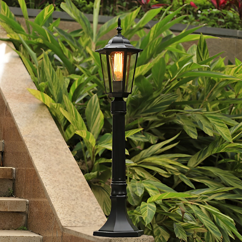 Hexagon Path Light Elegant Traditional Black Waterproof LED Light