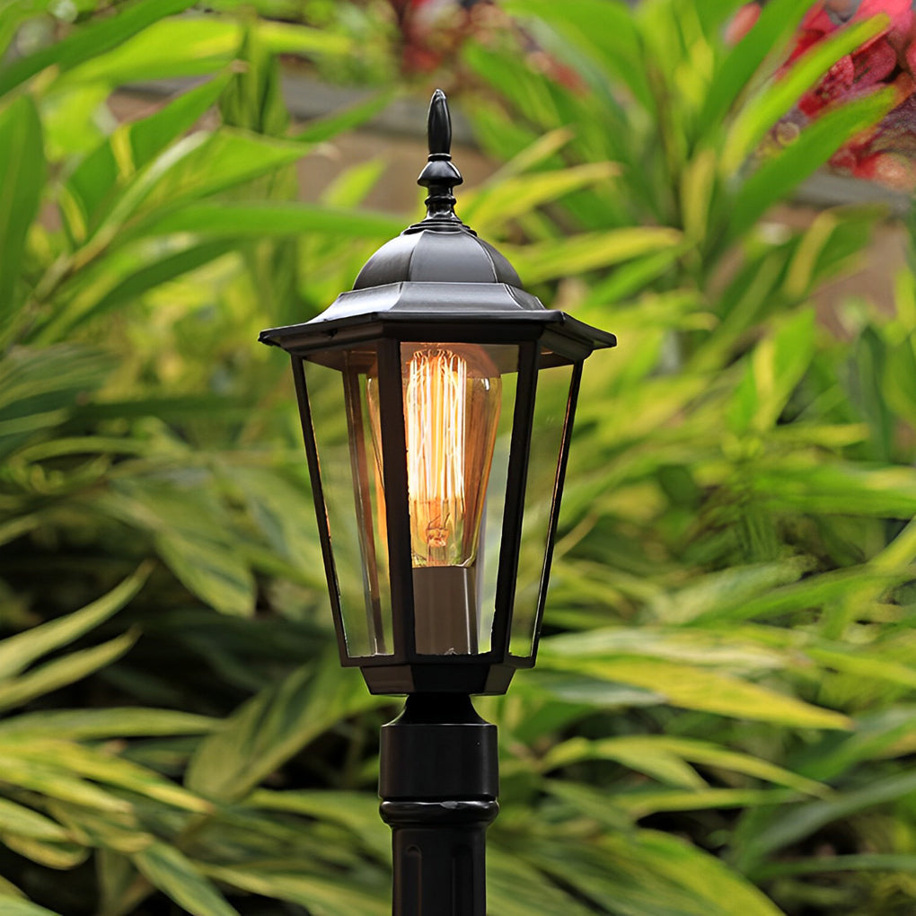Hexagon Path Light Elegant Traditional Black Waterproof LED Light