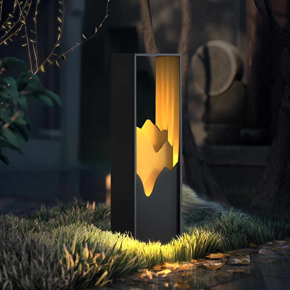 Hollow Lawn Lamp Elegant Waterproof Mountain Landscape Path Light
