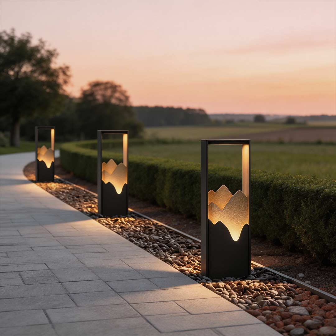 Hollow Lawn Lamp Elegant Waterproof Mountain Landscape Path Light