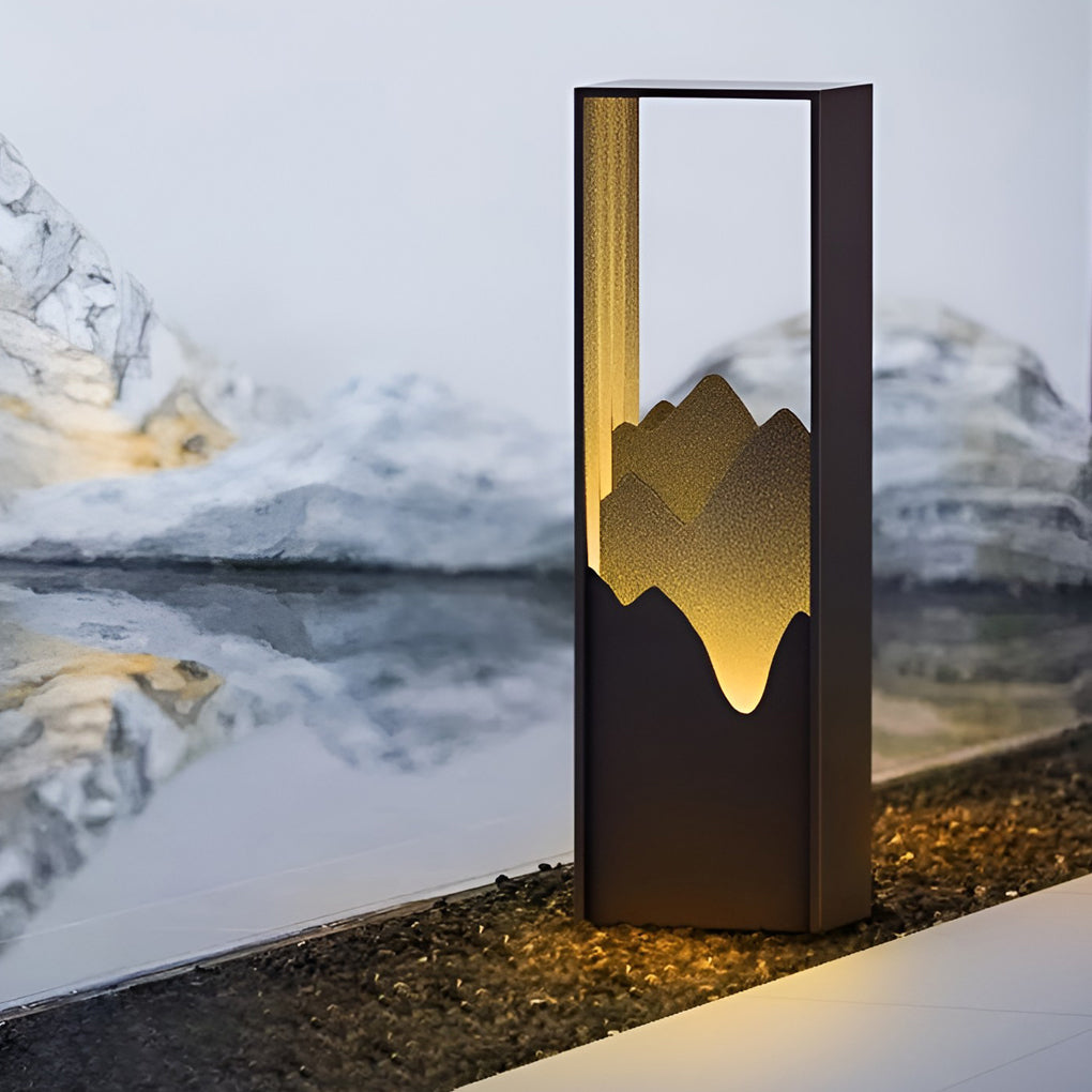 Hollow Lawn Lamp Elegant Waterproof Mountain Landscape Path Light