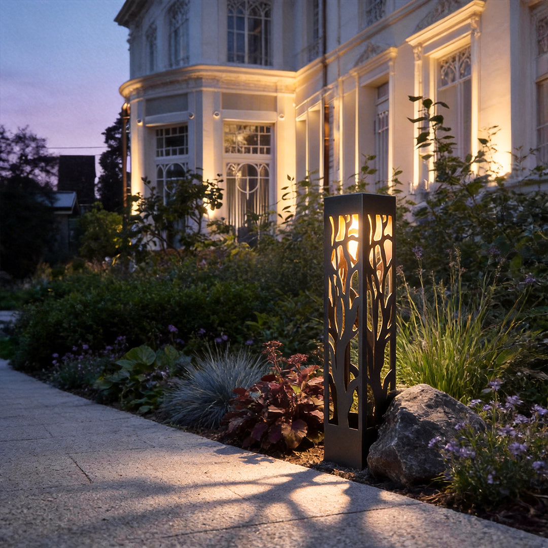 Hollow Outdoor Landscape Lighting Modern Black Path Light