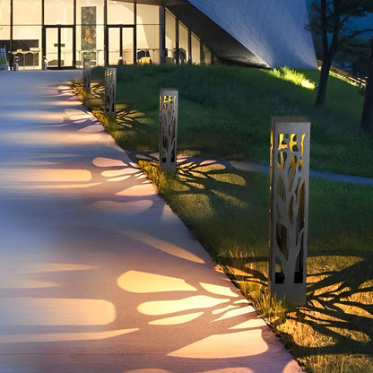 Hollow Outdoor Landscape Lighting Modern Black Path Light