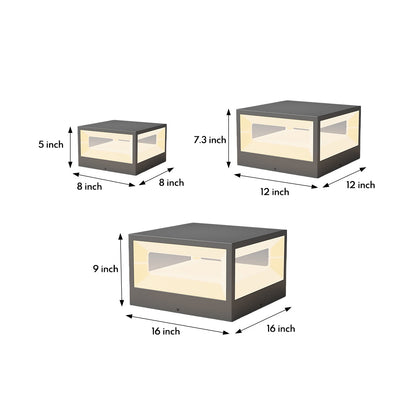 Hollow Square Pillar Light Waterproof Solar LED Fence Post Lamp