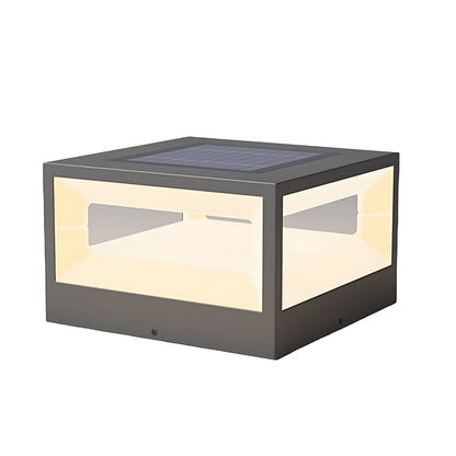 Hollow Square Pillar Light Waterproof Solar LED Fence Post Lamp