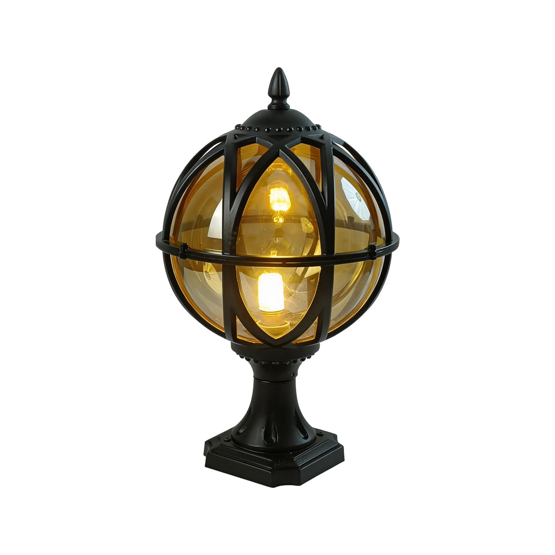 Globe Pillar Lights European Glass Waterproof Outdoor Lamp