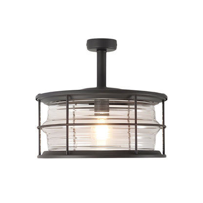Balcony Coastal Semi Flush Mount Ceiling Light Wrought Iron Ceiling Lighting