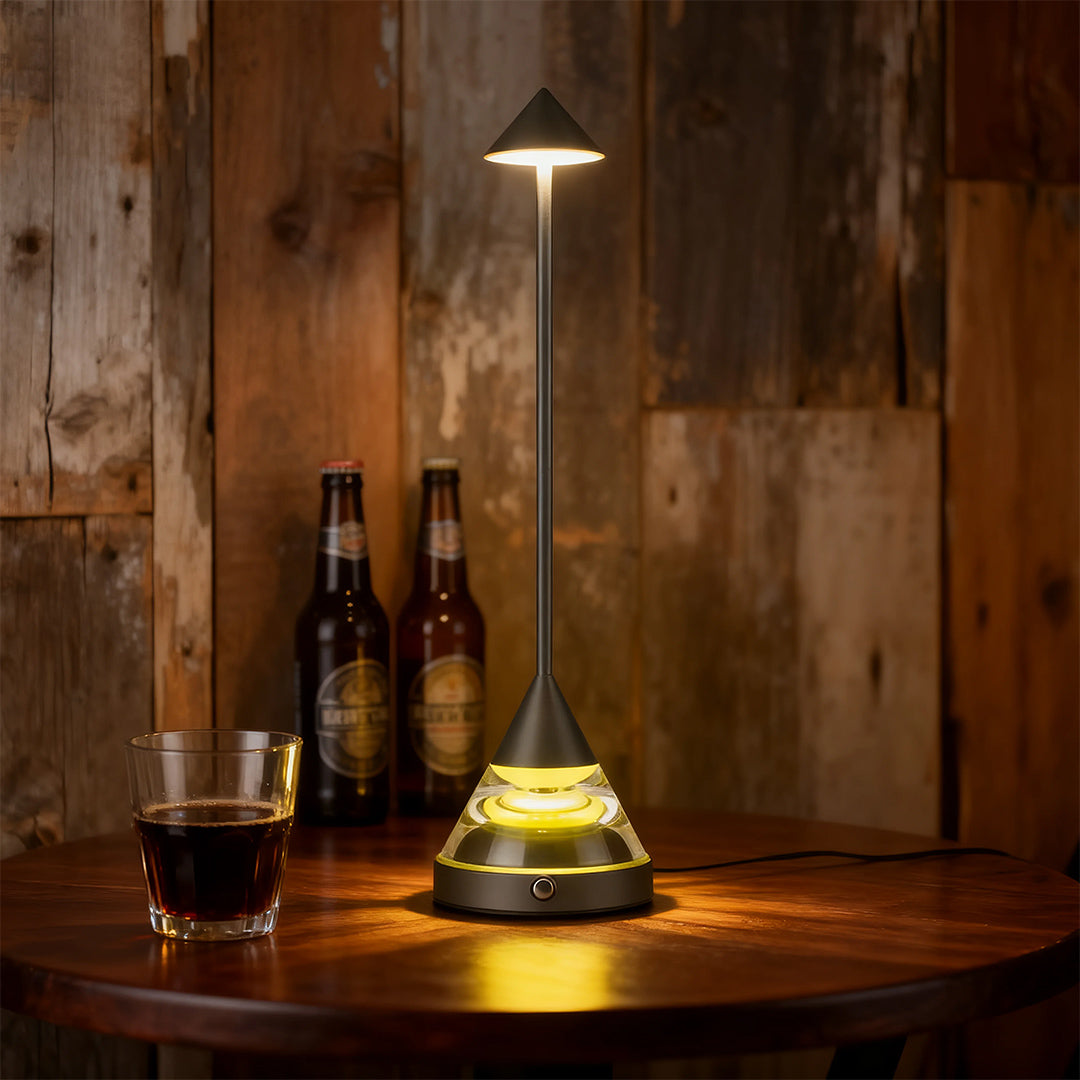 Unique Small Table Lamp with Creative Pointed Design – Aluminum & Iron Accent Light