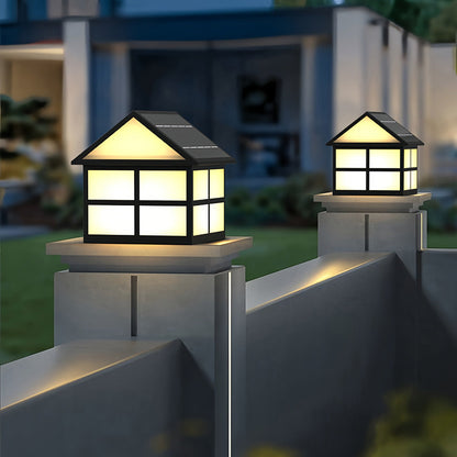 Gate Pillar Top Lights House-Shaped Outdoor Metal Light