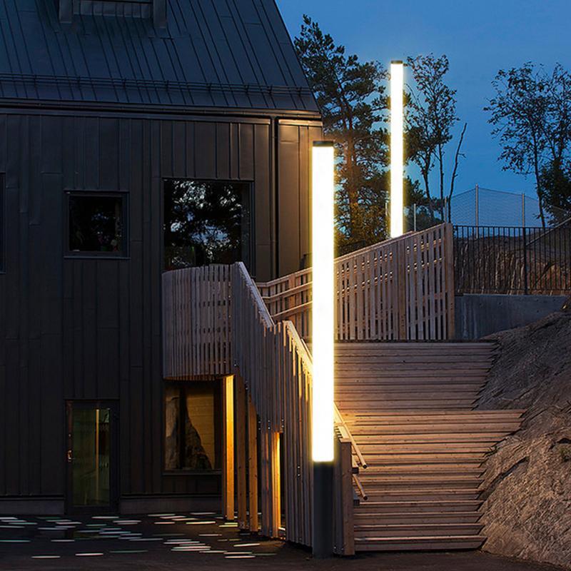 Slender Cylindrical Waterproof Modern Pathway Bollard Lights Outdoor Light
