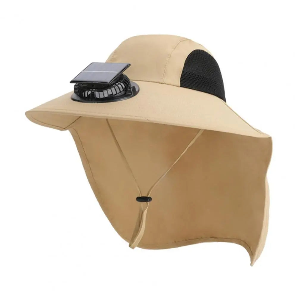 Solar Fan Hat Wide Brim with Dual Built-In Fans – UV Protection Cooling Sun Hat for Outdoor Sports