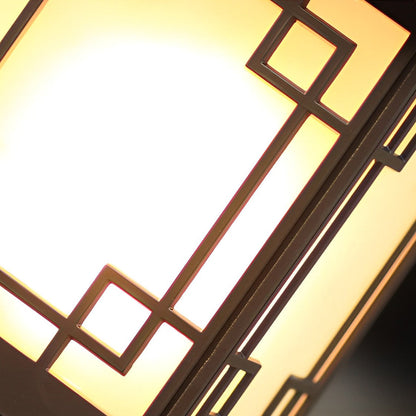 Lantern Pillar Lights Vintage Grid Waterproof Solar Light