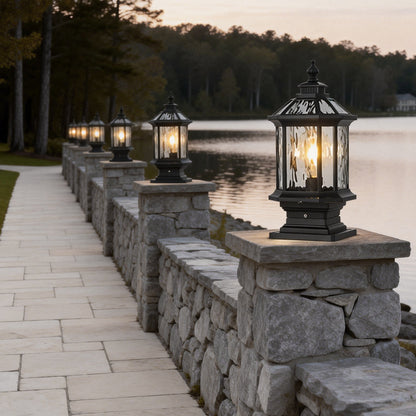 Lantern Pillar Lights European-Style Vintage Outdoor Pier Mount Light