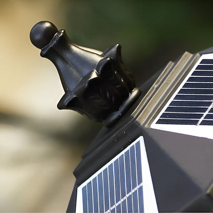 Lantern Pillar Lights Vintage Grid Waterproof Solar Light