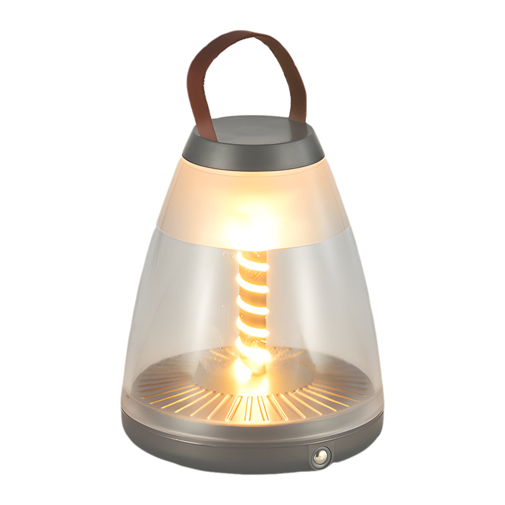 Spiral LED Outdoor Table Lamp – Battery-Powered Rechargeable Portable Patio Light with Touch Control