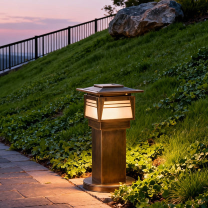 LED Bollard Garden Lights Outdoor Waterproof Copper Lamp