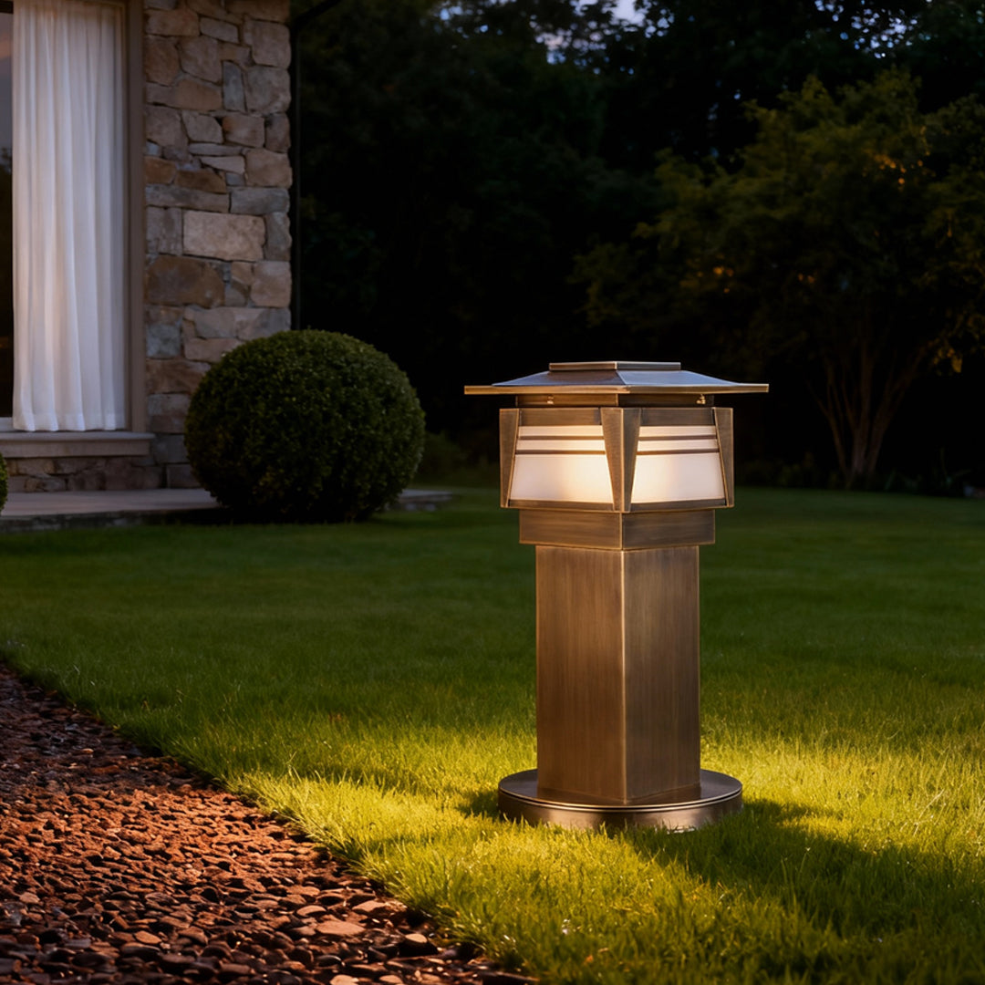 LED Bollard Garden Lights Outdoor Waterproof Copper Lamp