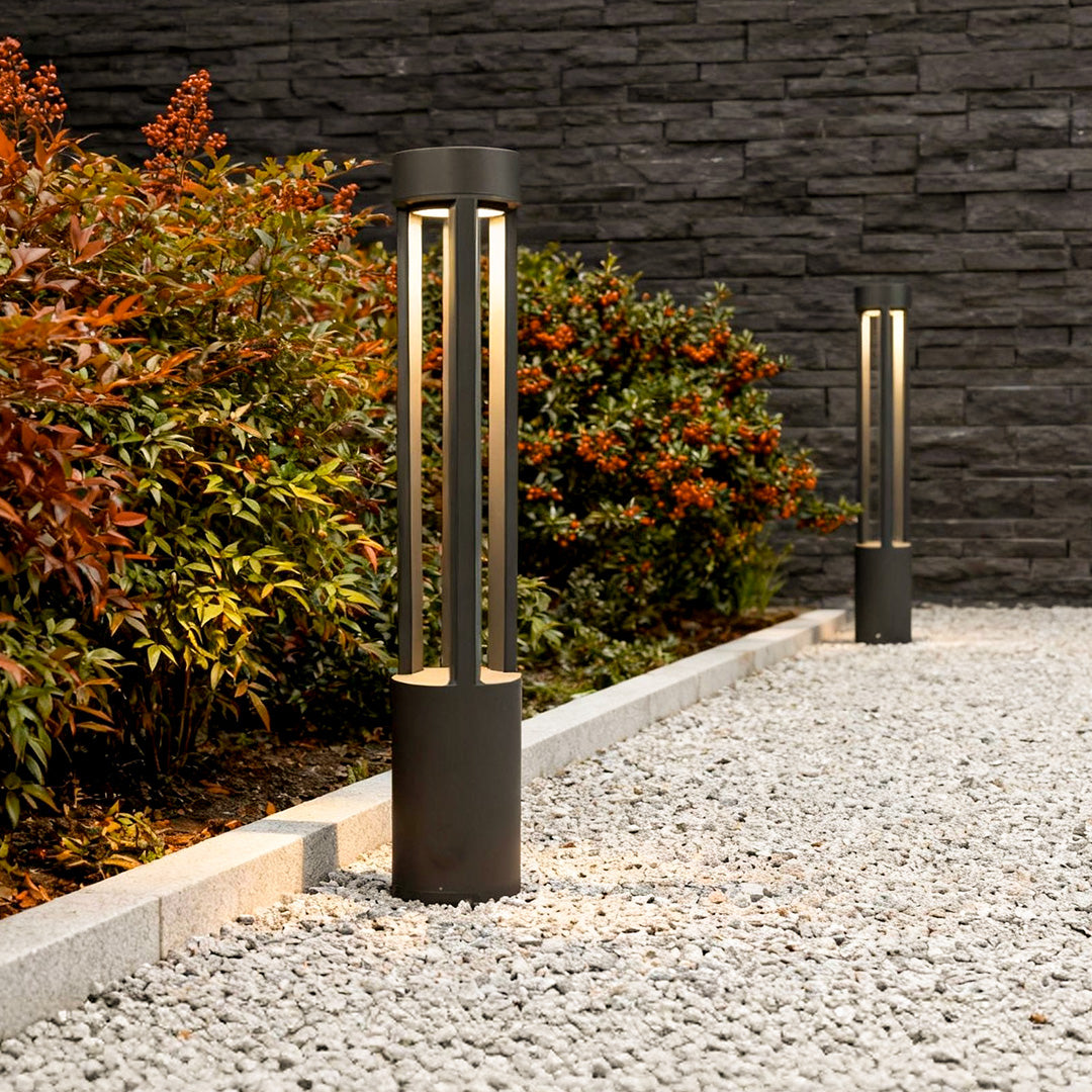 LED Bollard Path Lights Modern Black – High-Output COB Landscape Pathway Light for Walkways & Driveways