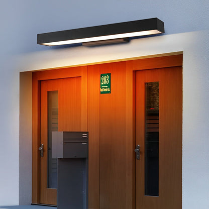 LED Linear Wall Light Outdoor Black Rectangular – IP65 Motion Sensor Sconce for Modern Exterior