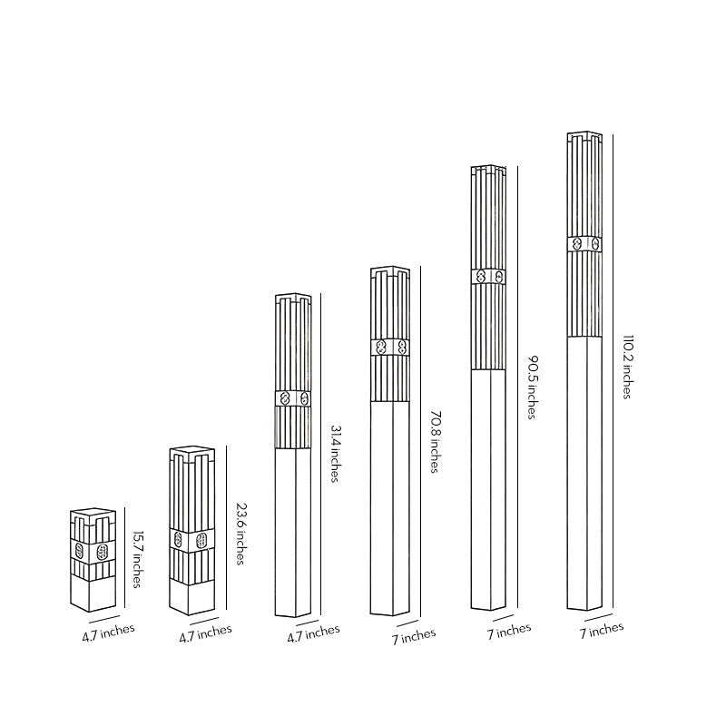 LED Marble Bollard Light Elegant Striped-Cut Landscape Lamp