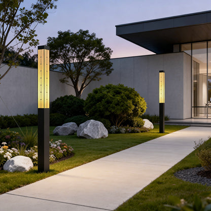 LED Marble Bollard Light Vintage Artistic Outdoor Light