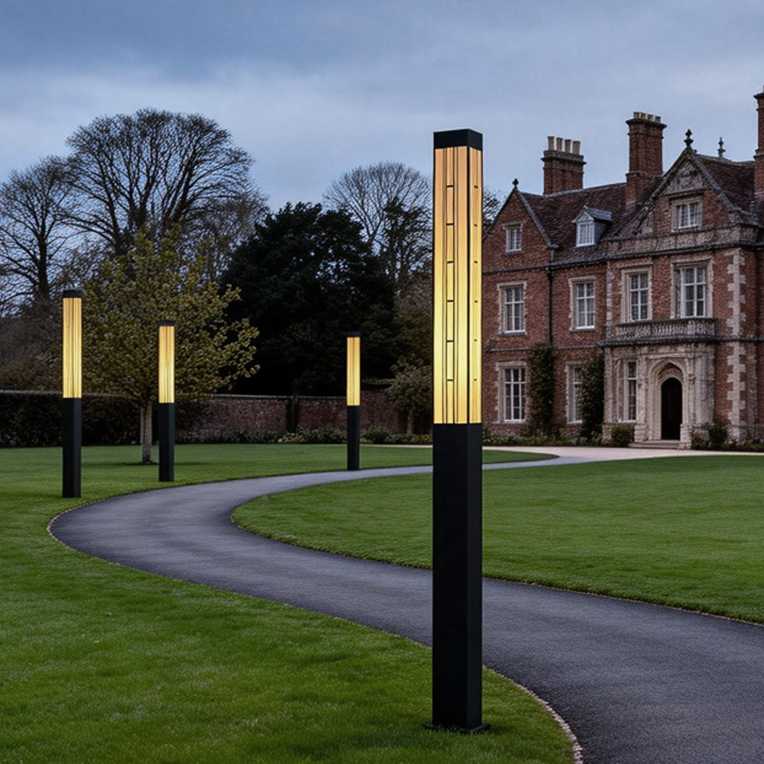 LED Marble Bollard Light Vintage Artistic Outdoor Light