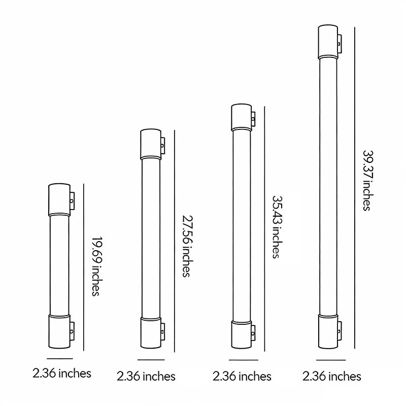 LED Outdoor Sconce Modern Black Long Aluminum Light