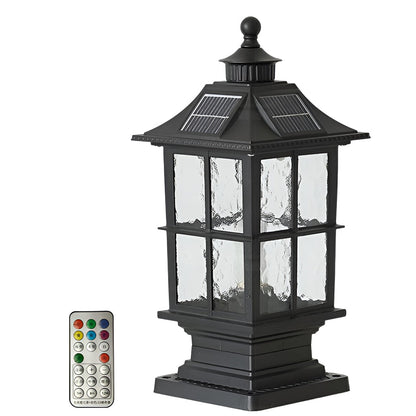 LED Pillar Lights Black Modern Solar Landscape Light