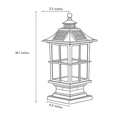 LED Pillar Lights Black Modern Solar Landscape Light