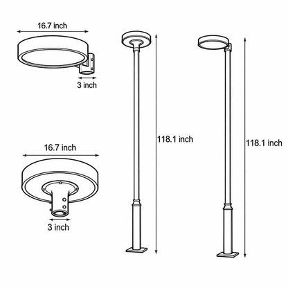 LED Pole Light Waterproof Smart Remote Control LED Solar Light