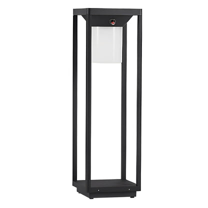 LED Solar Bollard Lights Modern Outdoor Black Lawn Light