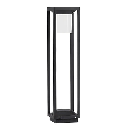 LED Solar Bollard Lights Modern Outdoor Black Lawn Light