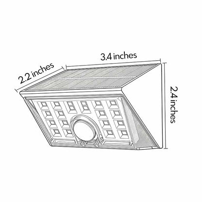 4 PCS Sensor Wall Lights Outdoor Modern Black Solar Light