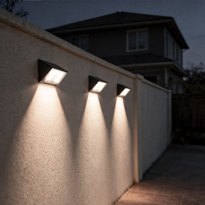 4 PCS Sensor Wall Lights Outdoor Modern Black Solar Light