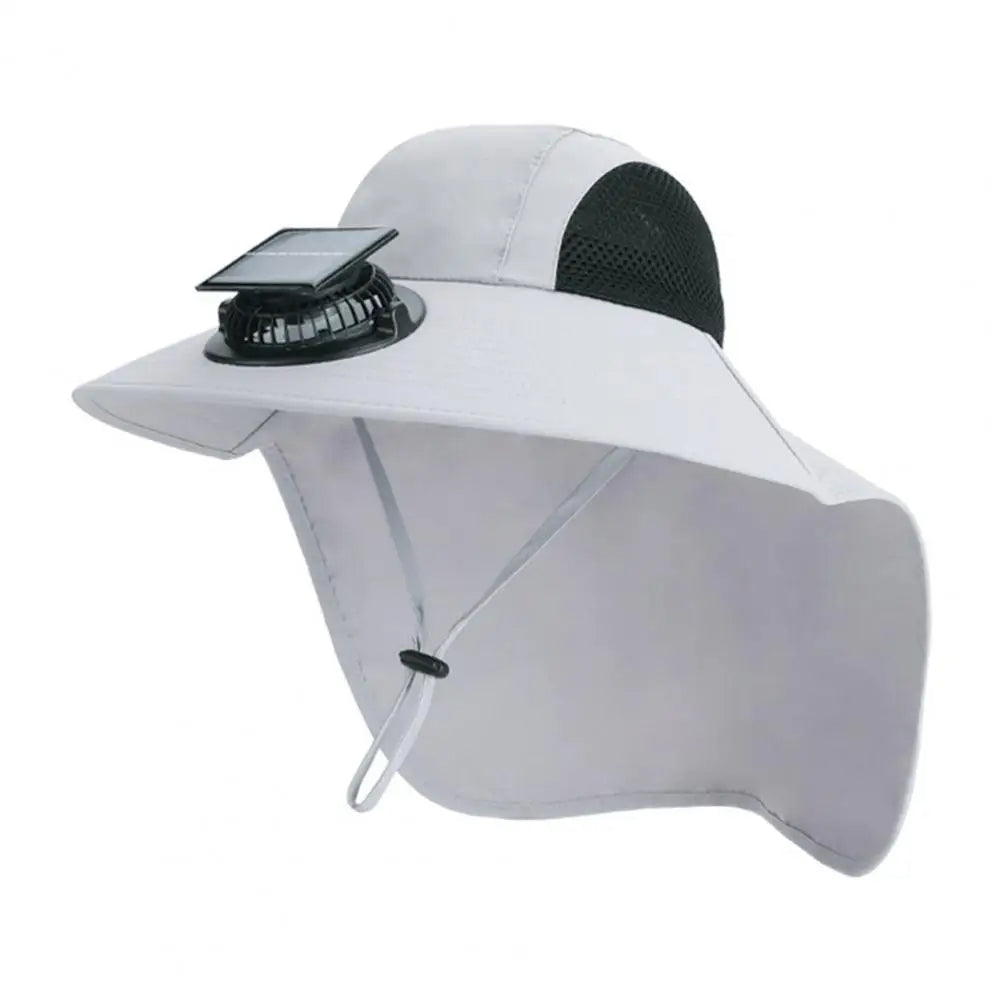 Solar Fan Hat Wide Brim with Dual Built-In Fans - UV Protection Cooling Sun Hat for Outdoor Sports