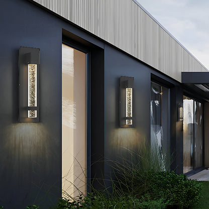 Bubble Wall Sconce Waterproof Modern Black Crystal Glass Outdoor Light