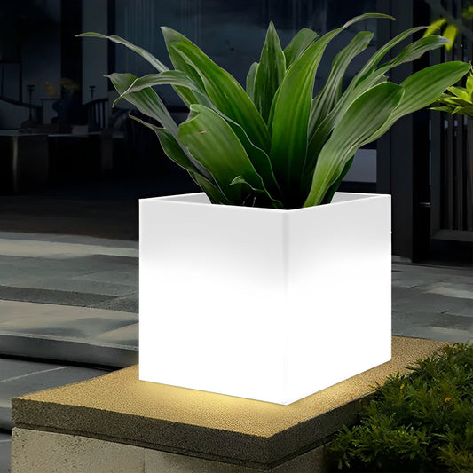 Luminous Flower Pots Square Waterproof LED Solar Light
