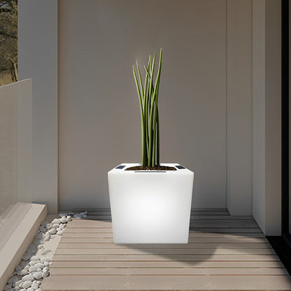 Luminous Flower Pots Square Waterproof LED Solar Light