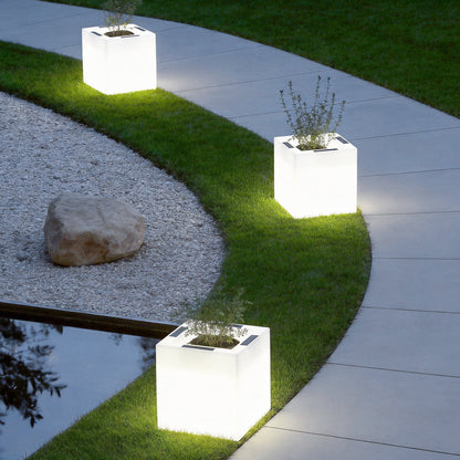 Luminous Flower Pots Square Waterproof LED Solar Light