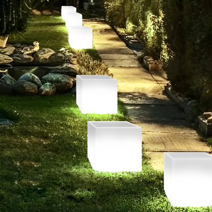 Luminous Flower Pots Square Waterproof LED Solar Light