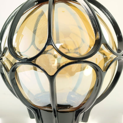 Outdoor Globe Pillar Lights Retro Glass Globe – Waterproof Black & Bronze Fence Post Cap Light