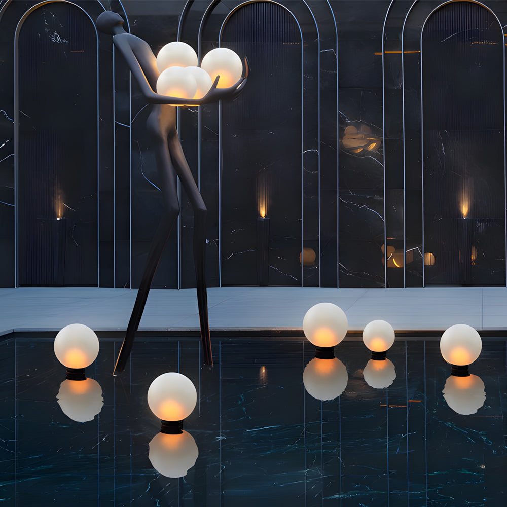 Acrylic Moon-Shaped Round Landscape Lighting Waterproof Modern Style